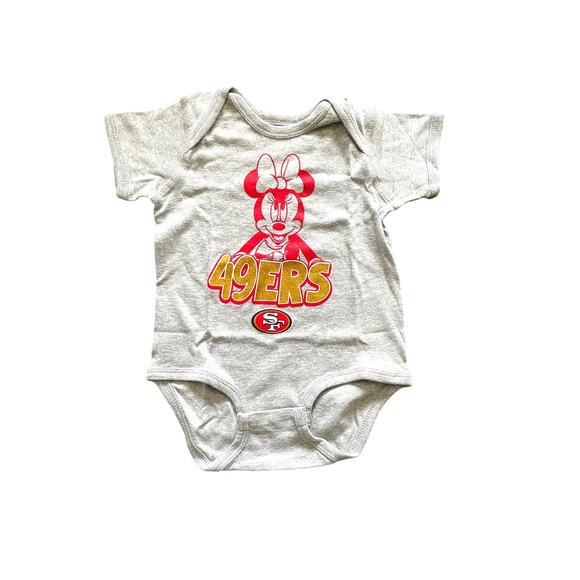DISNEY, NFL, BABY, SIZE 18M, MINNIE MOUSE SF 49ERS ONE PIECE - Picture 1 of 3